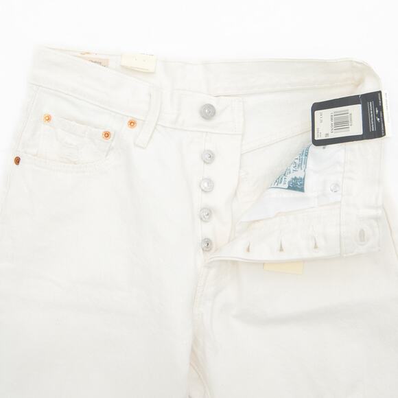 Levi's 501 Original Off White High Rise Straight Leg Jeans Size 28 - Picture 4 of 8